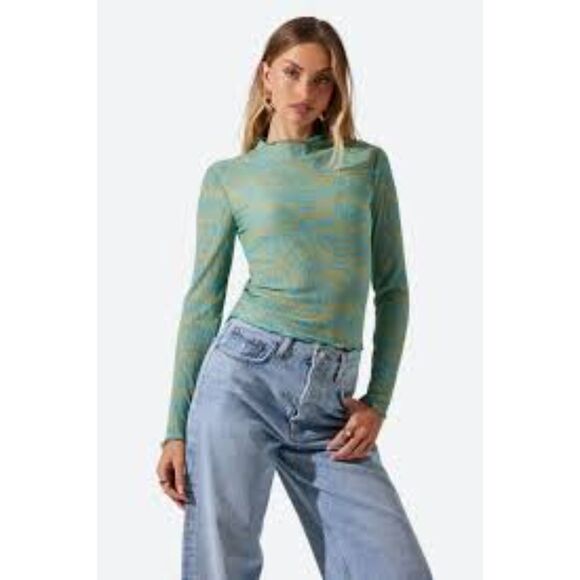 ASTR‎ Eska Top in Turquoise Yellow Top | Size S - Picture 1 of 5